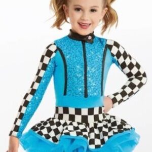 Blue and Black Checkered Kids Costume